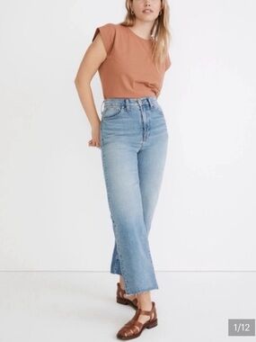 Maxwell Perfect Vintage Wide Leg Jean Cropped Light Wash Size 28